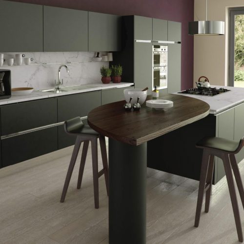 Chamfered Smooth Painted Fired Charcoal Contemporary Ashley Ann Kitchen