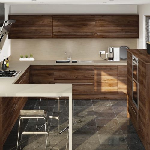 Dark Pacific Walnut Contemporary Ashley Ann Kitchen