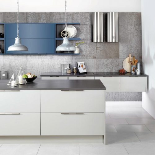 Mercury Smooth Painted October Night and Elgin Grey Contemporary Ashley Ann Kitchen