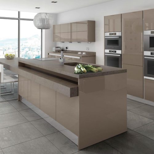 Mirror Gloss Stone Contemporary Ashley Ann Kitchen
