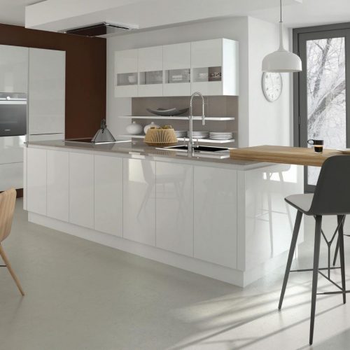 Mirror Gloss White Contemporary Ashley Ann Kitchen