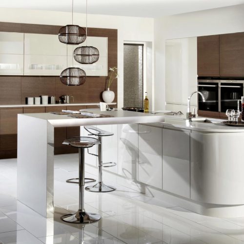 Pallas Smoked Oak and Porcelain Gloss Contemporary Ashley Ann Kitchen
