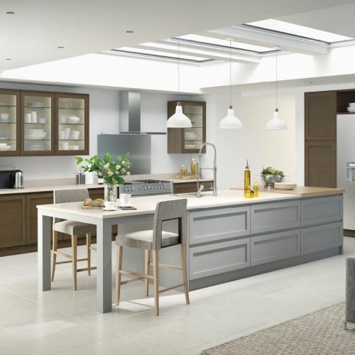 Shaker Smoked Oak and Light Grey Contemporary Ashley Ann Kitchen