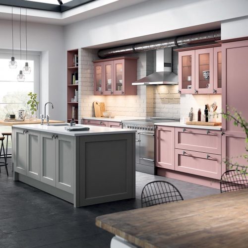 Carrick Painted, Quarry Dust & Highland Flower Caledonia Traditional Shaker Style Kitchen