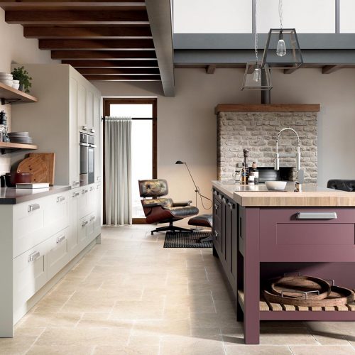 Islay Smooth Painted, Porcelain & Wild Orchid Caledonia Traditional Shaker Style Kitchen